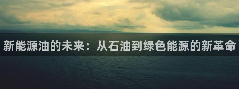 新宝gg怎么样:新能源油的未来:从石油到绿色能源的新革命