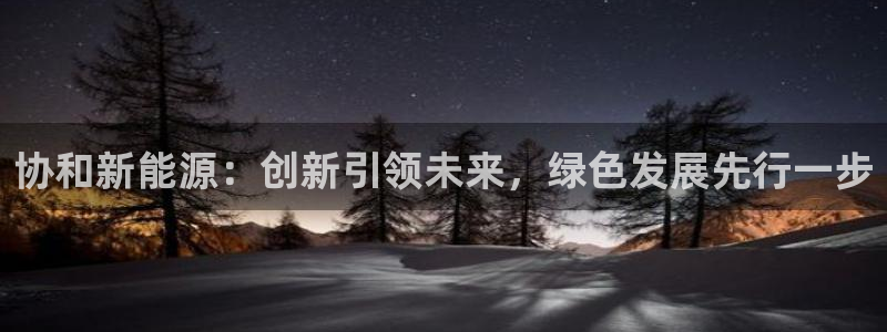 新宝gg总代理:协和新能源:创新引领未来,绿色发展先行一步